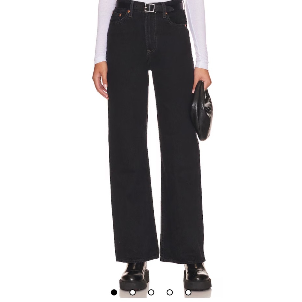 Levi's Black ribcage Wide Jeans